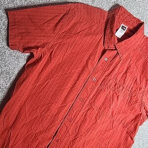 The North Face Men's Plaid Button Down Shirt Short Sleeve Cotton Red Size XL